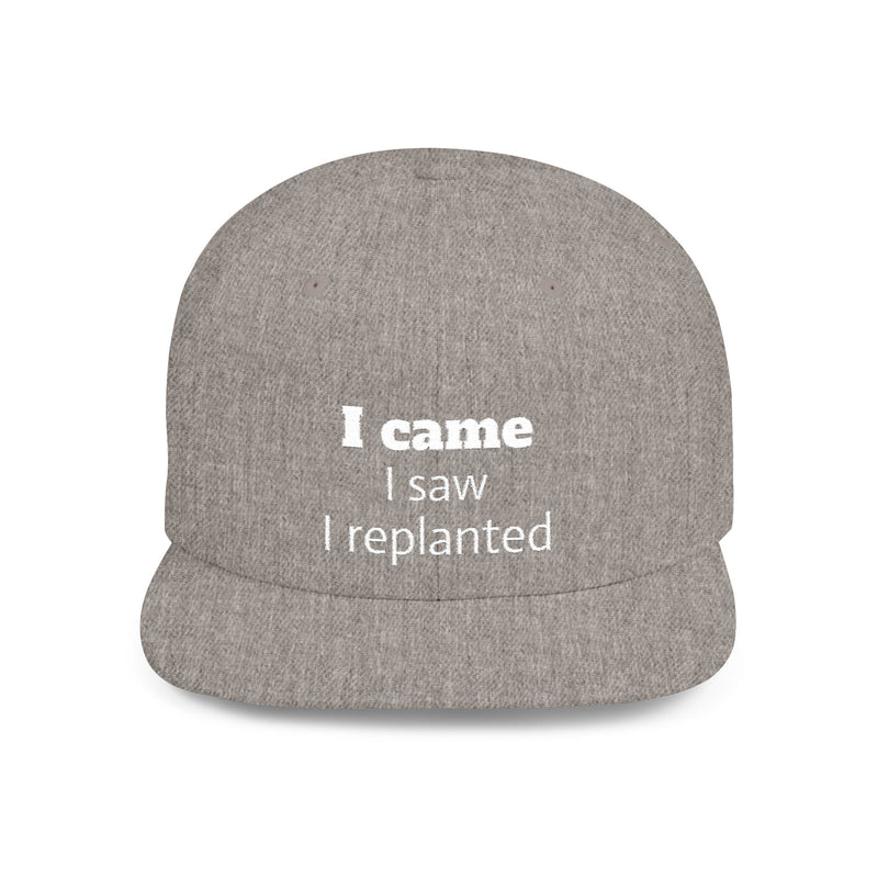 Stylish Flat Bill Snapback Hat - I Came, I Saw, I Happed, Unisex Cap, Trendy Streetwear, Gift for Him/Her, Summer Accessory