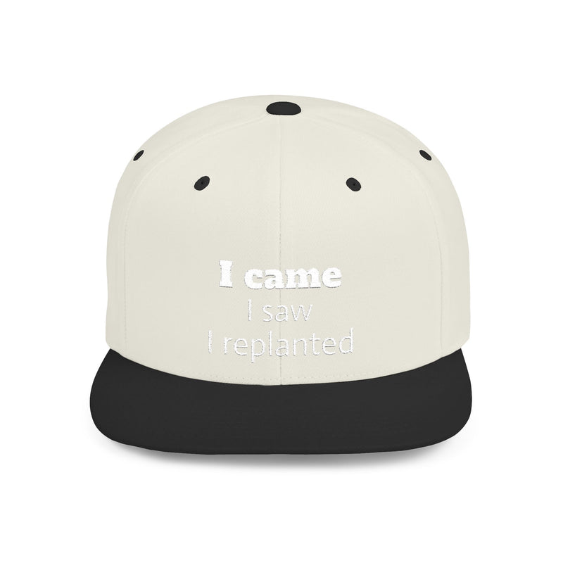 Stylish Flat Bill Snapback Hat - I Came, I Saw, I Happed, Unisex Cap, Trendy Streetwear, Gift for Him/Her, Summer Accessory