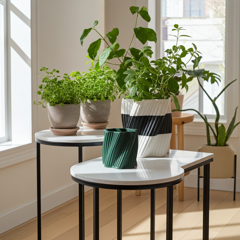 GEOMETRIC SPiRIL PLANTER-cachepot